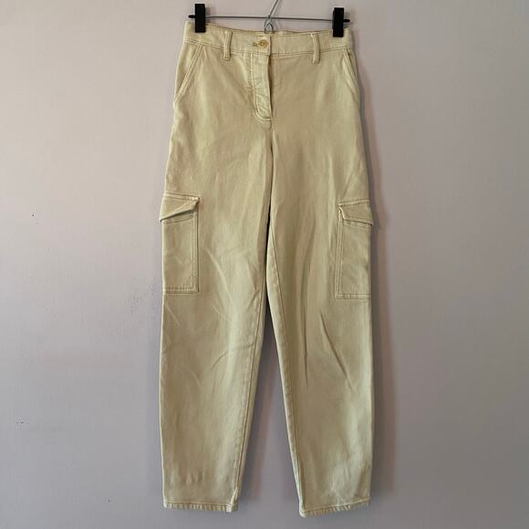 Wilfred Free Aritzia Women's size 0 Beige High Waisted Barrel Leg Cargo Pants - Picture 1 of 11